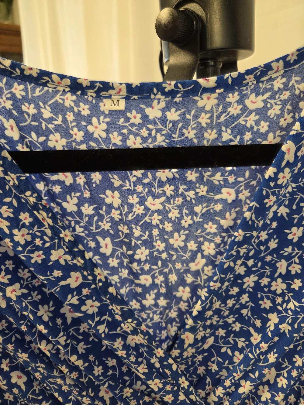Blue Floral V-Neck Maxi Dress